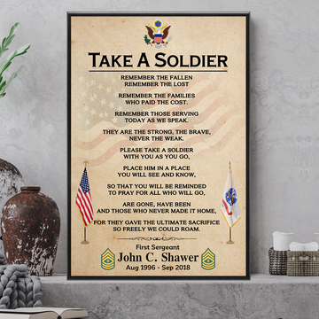 Personalized Poster And Canvas Take A Solder Custom All Branch Military Custom Gift K1702
