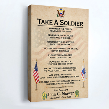 Personalized Poster And Canvas Take A Solder Custom All Branch Military Custom Gift K1702
