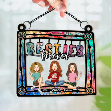 Besties Being Together - Personalized Window Hanging Suncatcher Ornament