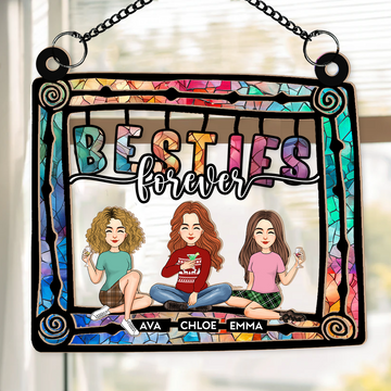 Besties Being Together - Personalized Window Hanging Suncatcher Ornament Pa00