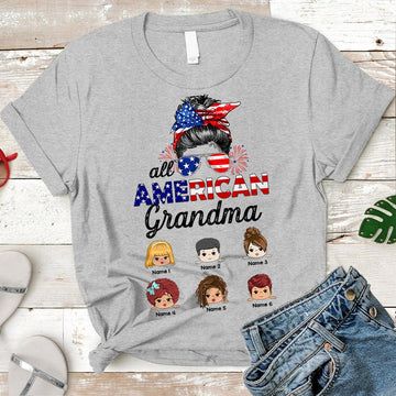 All American Nana Patriotic Personalized Shirt for Grandma HUTS HN98