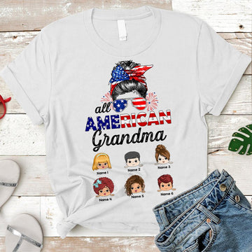 All American Nana Patriotic Personalized Shirt for Grandma HUTS HN98