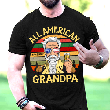 All American Grandpa Personalized Shirts, UOND