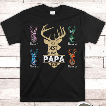 Best Buckin' Grandpa Ever, Hunting Grandpa, Personalized Shirt for Papa, Grandpa, PopPop, DO99, HN98