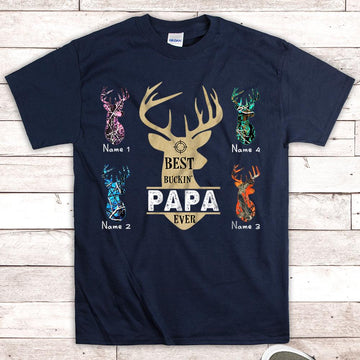 Best Buckin' Grandpa Ever, Hunting Grandpa, Personalized Shirt for Papa, Grandpa, PopPop, DO99, HN98