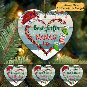 Best Gifts Of Nana's Life Heart Christmas Personalized Ornament For Grandma HN98 LOQN