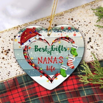 Best Gifts Of Nana's Life Heart Christmas Personalized Ornament For Grandma HN98 LOQN