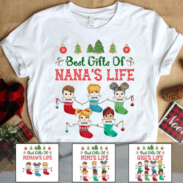 Best Gifts Of Nana's Life Christmas Adorable Stockings Personalized Shirt For Grandma HN98 TRNA