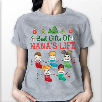 Best Gifts Of Nana's Life Christmas Adorable Stockings Personalized Shirt For Grandma HN98 TRNA