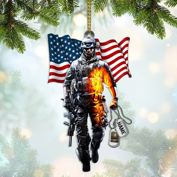 Personalized Soldier Flat Acylic Ornament Trhn