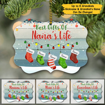Best Gifts Of Nana's Life Socks Personalized Christmas Medallion Ornament, TRHN