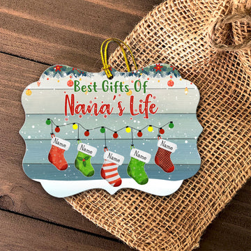 Best Gifts Of Nana's Life Socks Personalized Christmas Medallion Ornament, TRHN