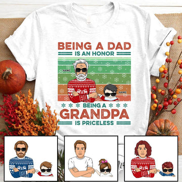 Being Dad Is An Honor Being A Papa Is Priceless Personalized Shirt, UOND