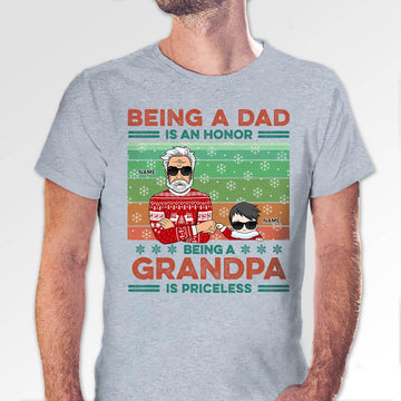 Being Dad Is An Honor Being A Papa Is Priceless Personalized Shirt, UOND