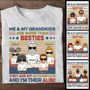 Custom Me And My Grandkids Are More Than Besties Shirts For Grandpa, Name & Character Can Be Changed - HG98 LIHD