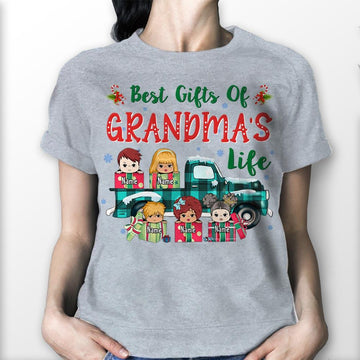 Best Gifts Of Grandma's Life Truck Christmas Personalized Shirt For Grandma, HN98, HUTS