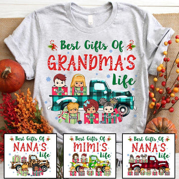 Best Gifts Of Grandma's Life Truck Christmas Personalized Shirt For Grandma, HN98, HUTS