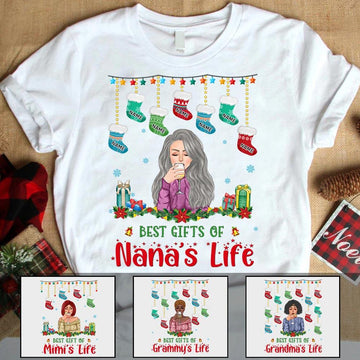 Best Gifts Of Grandma's Life Stockings Christmas Personalized Shirt For Grandma HN98 HUTS