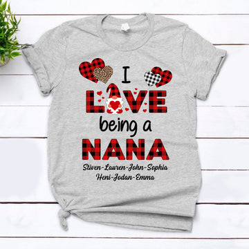 Custom I Love Being Grandma Gnomie Valentine Shirt - Shirt for Grandma - HUTS