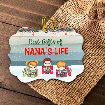 Best Gifts Of Nana's Life Personalized Christmas Medallion Ornament, LOQN