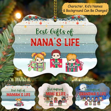 Best Gifts Of Nana's Life Personalized Christmas Medallion Ornament, LOQN